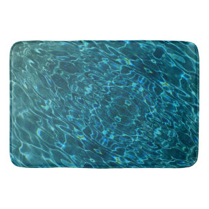 Tapis De Bain Elégant bleu eau turquoise motif vagues de lac océ