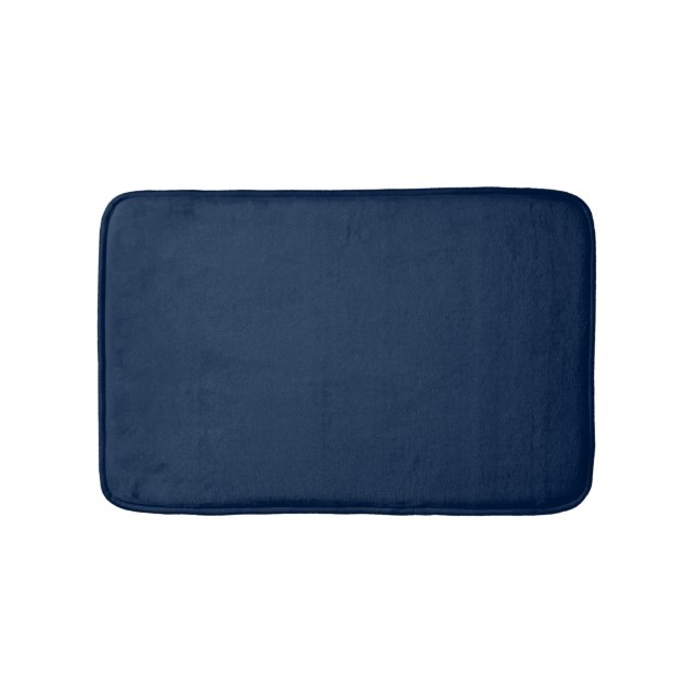 Tapis De Bain Elégant bleu marine foncé uni moderne chic (Devant)