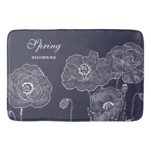 Tapis De Bain Elégant Chalkboard Ressort Floral Couleur personna