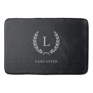 Tapis De Bain Élégant Chic Personnalisé Monogramme Nom Initial N