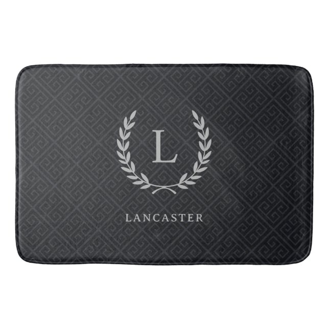 Tapis De Bain Élégant Chic Personnalisé Monogramme Nom Initial N (Devant)