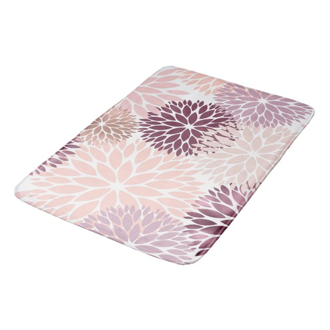 Tapis De Bain Élégant Chic Rose Floral Douceur de la Mariée (Angle)
