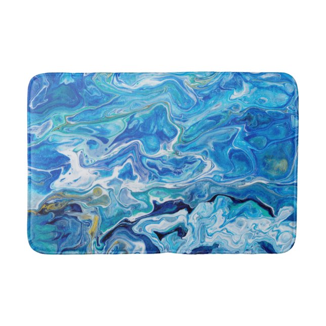 Tapis De Bain Élégant Dentelle folle Agate 6 - Océan Bleu (Devant)