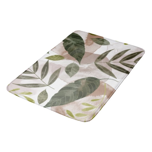 Tapis De Bain Élégant Feuilles de Safari Botanique (Angle)