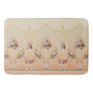 Tapis De Bain Élégant film floral classique et film rococo d'o