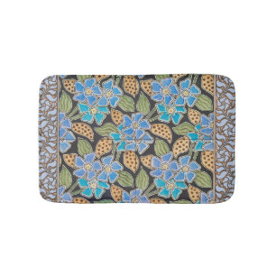 Tapis De Bain Élégant Fleur Bleu Périwinkle Floral Classic