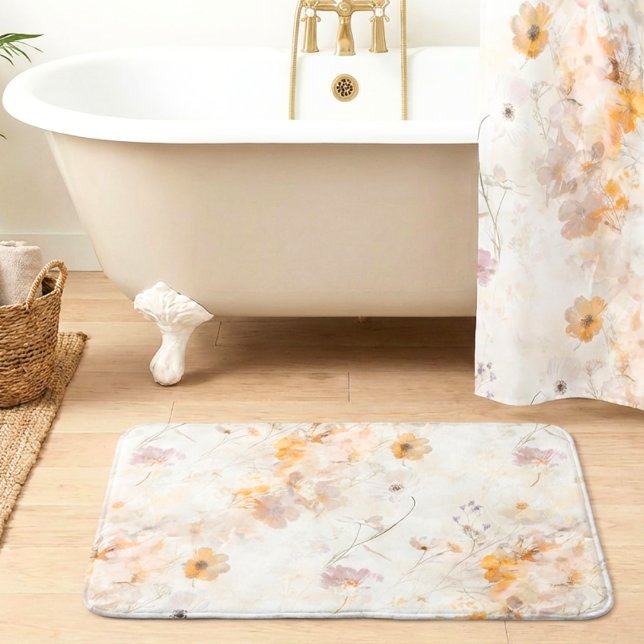 Tapis De Bain Elegant Floral Watercolor (Créateur téléchargé)