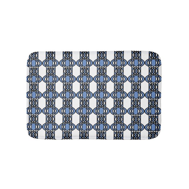 Tapis De Bain Elégant Mod Blue Abstrait Scarab Motif (Devant)