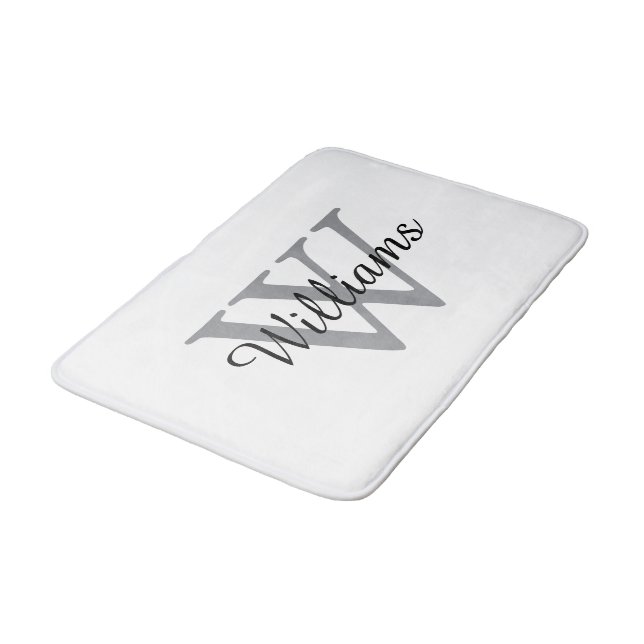 Tapis De Bain Elegant Monogram Script Name (Angle)