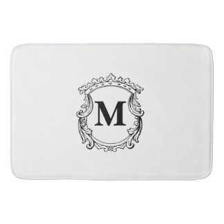 Tapis De Bain Élégant monogramme personnalisé Crest