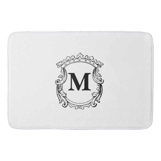 Tapis De Bain Élégant monogramme personnalisé Crest (Devant)