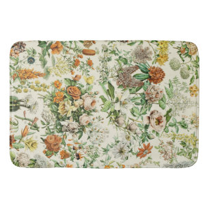 Tapis De Bain Élégant Motif Floral Fleurs Botaniques