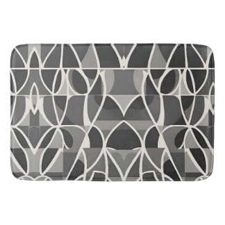 Tapis De Bain Elégant Motif géométrique noir blanc