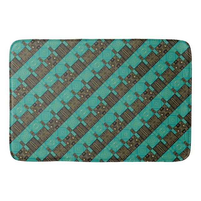 Tapis De Bain Élégant Motif géométrique Tribal Africain (Devant)