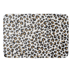 Tapis De Bain Élégant Parties scintillant d'or Motif Leopard