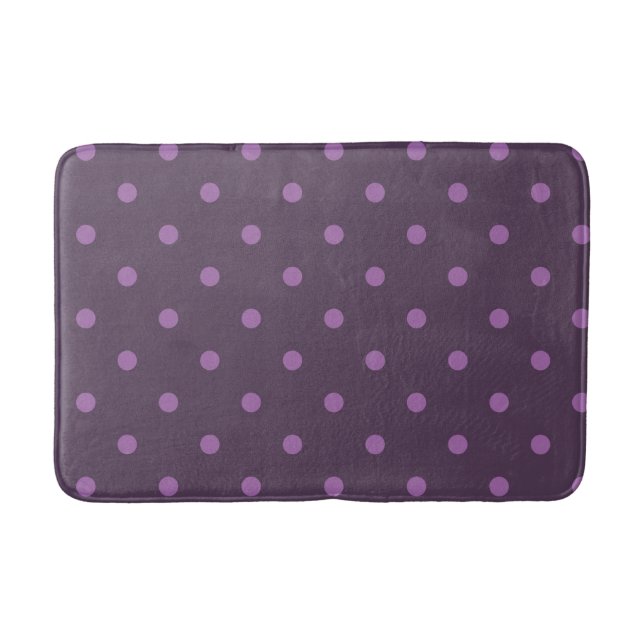Tapis De Bain élégant pois violet foncé et clair (Devant)