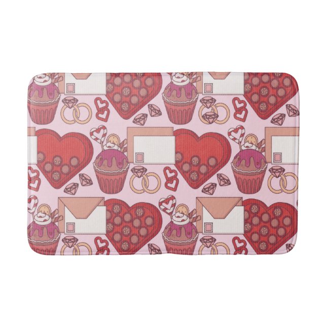 Tapis De Bain Elegant Red Heart Love Theme Valentine’s Day Gift (Devant)
