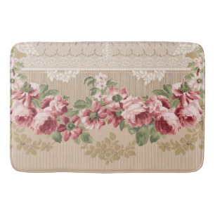Tapis De Bain Élégant romantique victorien rose floral