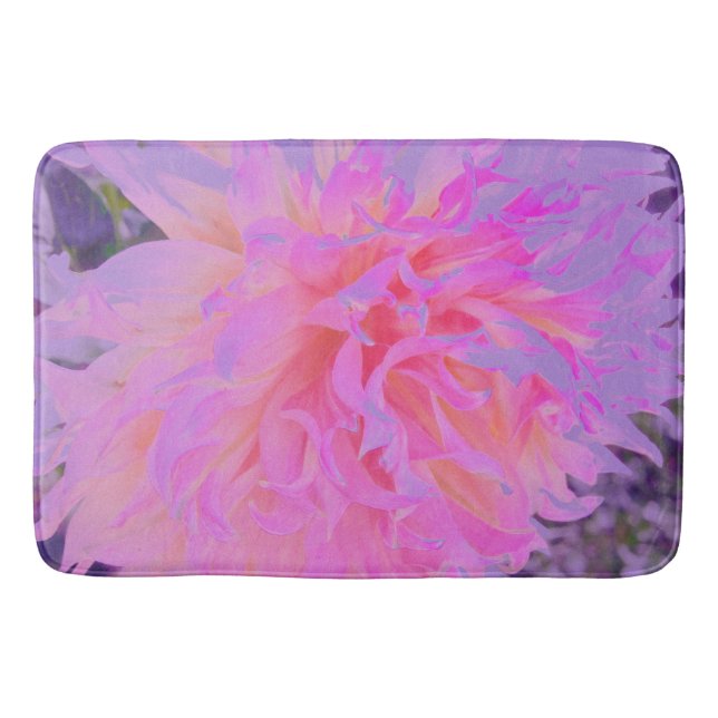 Tapis De Bain Élégant rose chaud et Magenta Dahlia décorative (Devant)