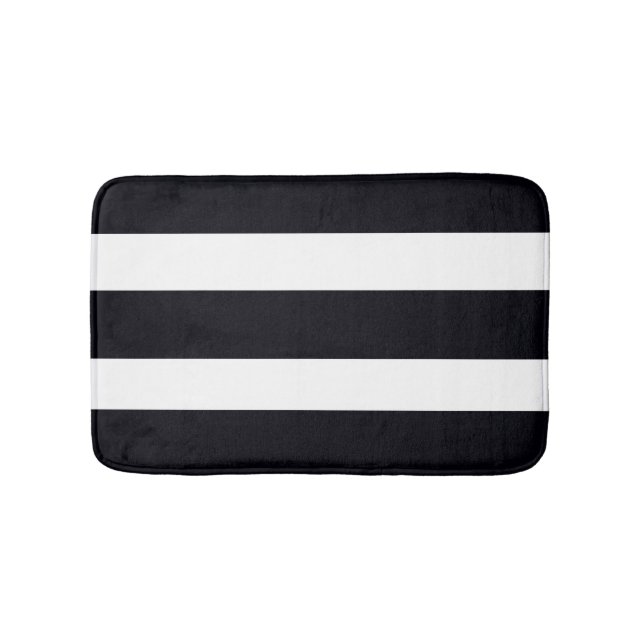 Tapis De Bain Élégant Salle De Bains En Gris Noir Et Blanc (Devant)