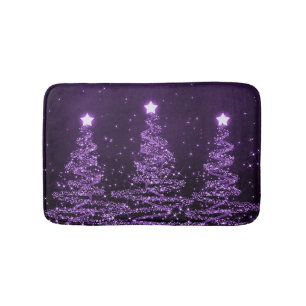 Tapis De Bain Élégant sapin de Noël pourpre