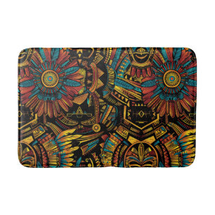 Tapis De Bain Elégant Turquoise "Aztec Dream" Plush Bath Mat