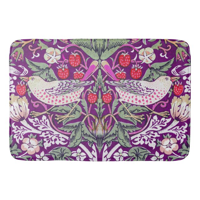 Tapis De Bain Élégant violet William Morris fraise Thief  (Devant)
