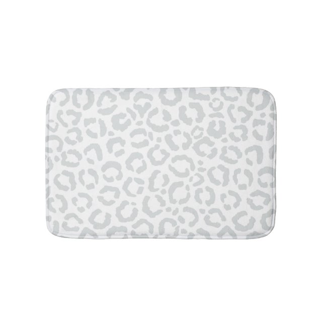 Tapis De Bain Elegant White Gray Leopard Cheetah Animal Print (Devant)