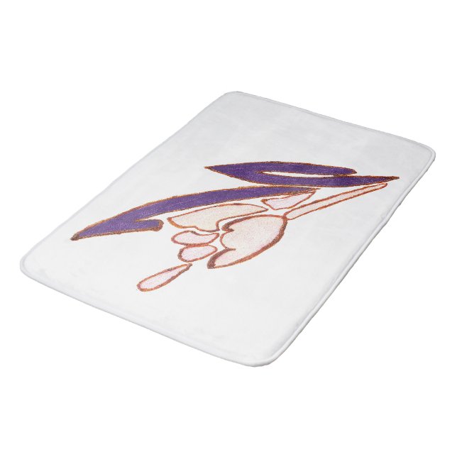 Tapis De Bain Elégante aquarelle Rose Imprimer (Angle)