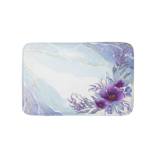 Tapis De Bain Elégante aquarelle violet floral
