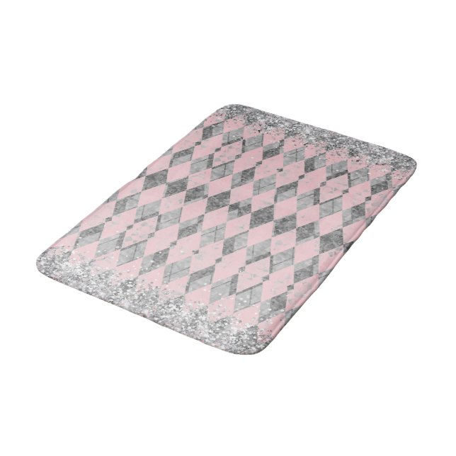Tapis De Bain Élégante Parties scintillant Arlequin Arlequin Ros (Angle)