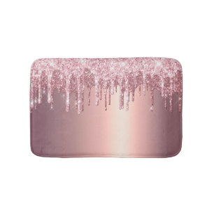 Tapis De Bain Elégante parties scintillant en or rose en cuivre