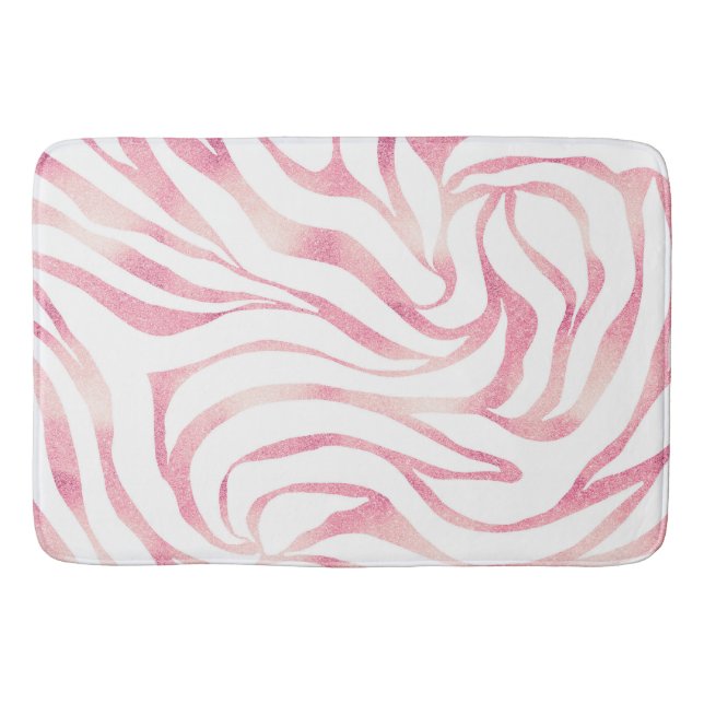 Tapis De Bain Elégante Parties scintillant Rose or Zebra White P (Devant)