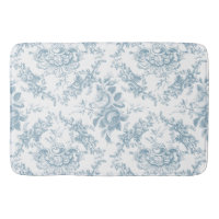 Elégante toile florale blanche et bleue gravée