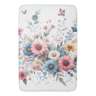Tapis De Bain Élégantes fleurs florales