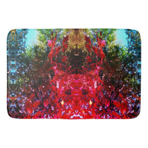Tapis De Bain Élégants arbres d'automne feuilles roses rouges