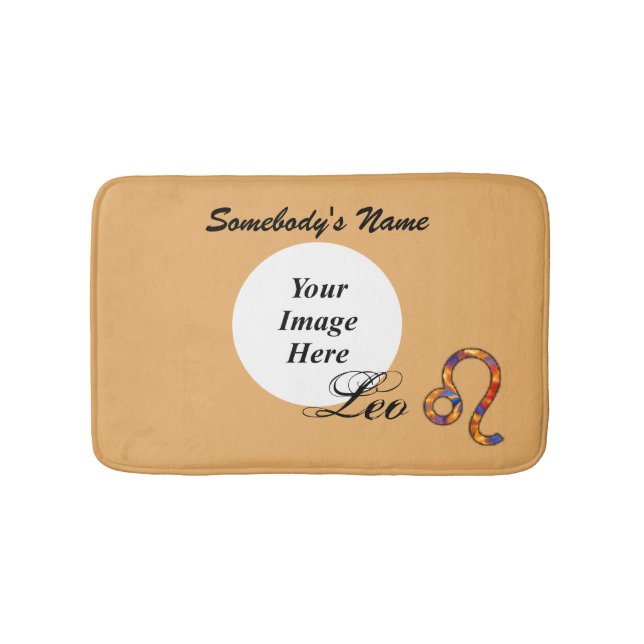 Tapis De Bain Élément du symbole Leo Zodiac par Kenneth Yoncich (Devant)