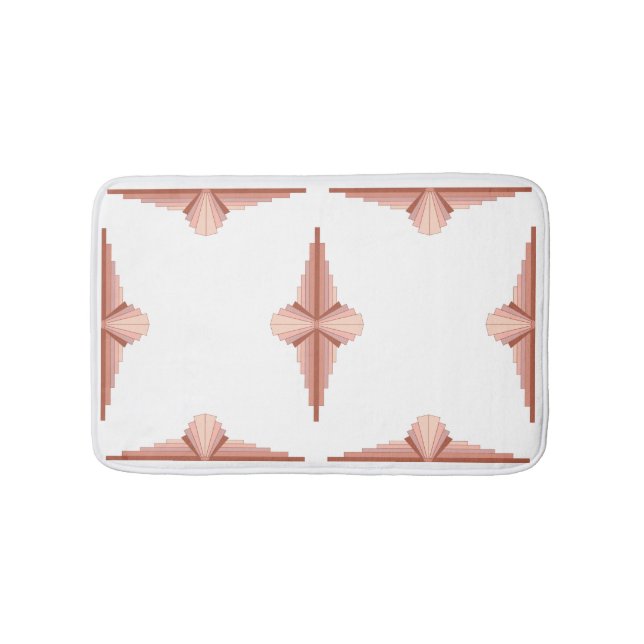 Tapis De Bain Éléments Art déco dans une palette d'or rose (Devant)