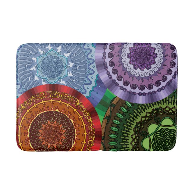 Tapis De Bain Eléments Mandalas Bath Mat (Devant)