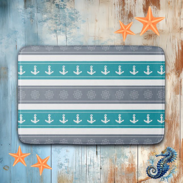 Tapis De Bain Éléments nautiques du bateau Motif (Créateur téléchargé)