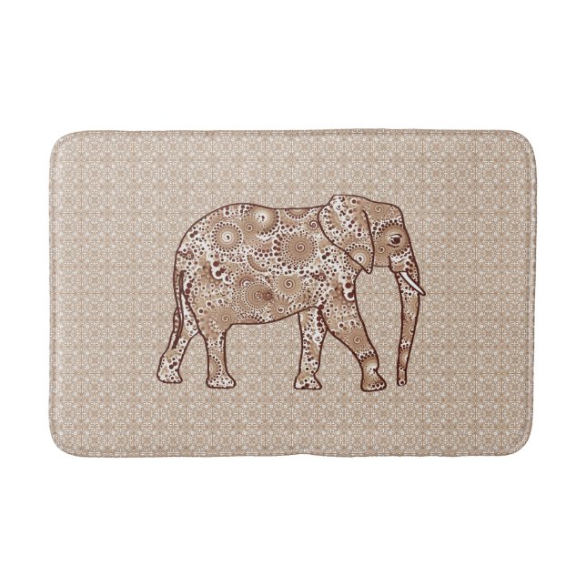 Tapis De Bain Eléphant à spirale fractale, couche de bain Brown  (Devant)