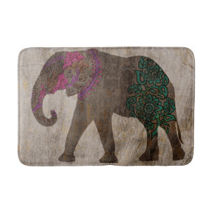Tapis De Bain Eléphant asiatique tribal zen