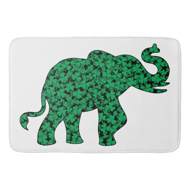 Tapis De Bain Eléphant composé de Shamrocks (Devant)