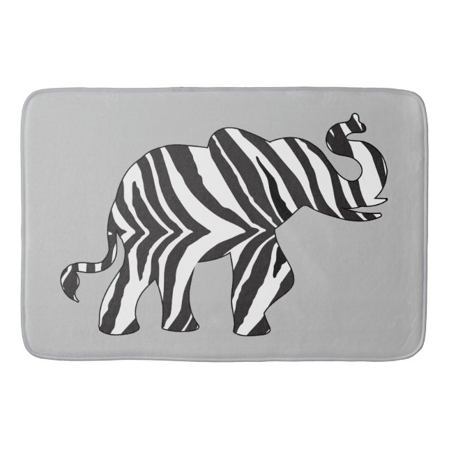 Tapis De Bain Eléphant fabriqué en zèbre rayures (Devant)
