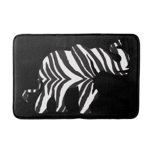 Tapis De Bain Éléphant fait de rayures de zèbre