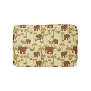 Tapis De Bain Éléphants Et Palmiers Au Camouflage