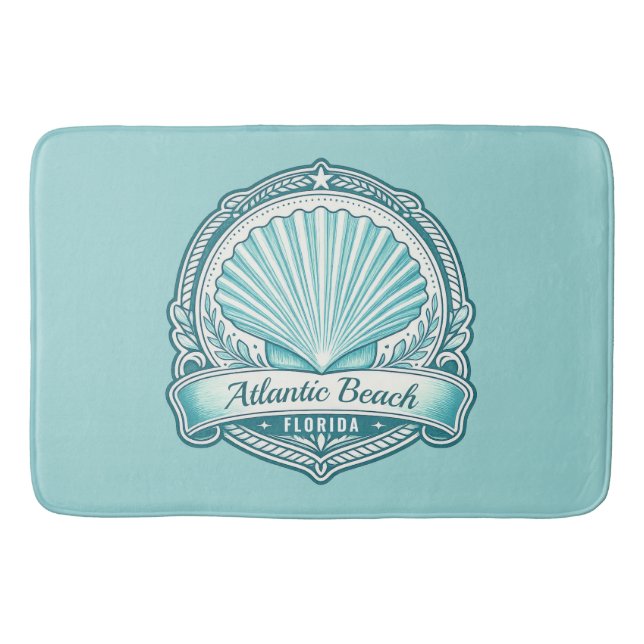 Tapis De Bain Emblème côtier d'Atlantic Beach FL coquillage (Devant)