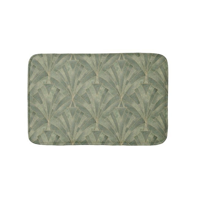Tapis De Bain Emerald Green et Gold Art déco Motif (Devant)