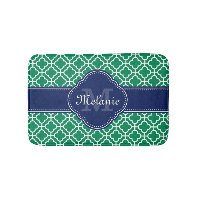 Tapis De Bain Emerald Green What Marocain Motif Marine Monogramm (Devant)