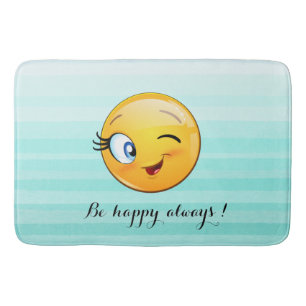 Tapis De Bain Emoji visage-être heureux toujours